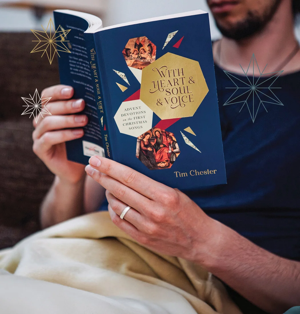 Photograph of Let Earth Receive Her King on a blanket with Christmas decorations