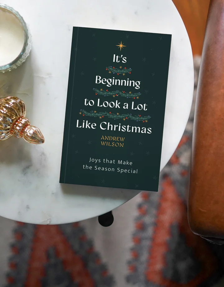 Photograph of It's Beginning to Look a Lot Like Christmas on a marble table