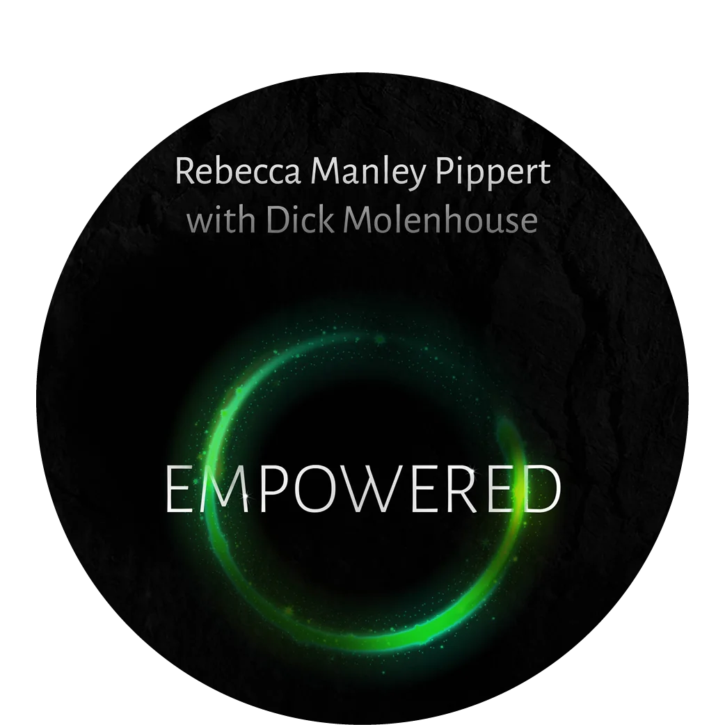 graphic featuring Empowered with a green circle
